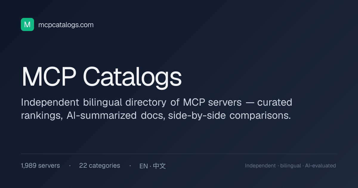 MCP Catalogs — Independent MCP server directory